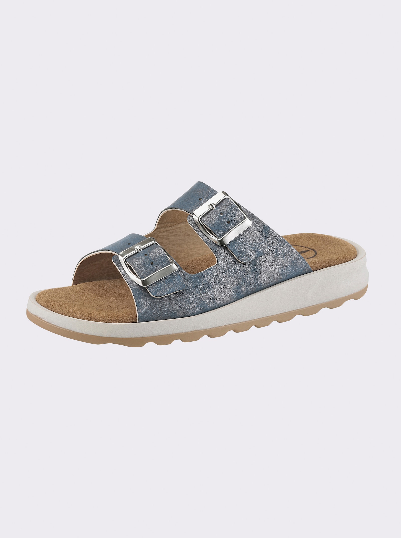 Franken Schuhe Pantolette mit Weichtritt-Einlage - aqua
