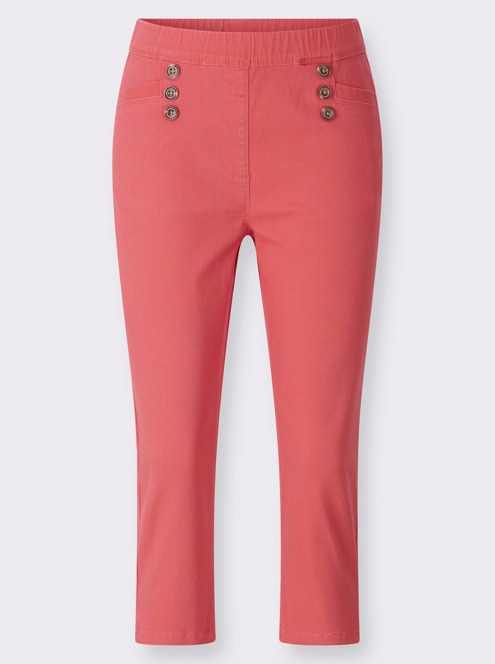 Caprijeans in Baumwoll-Stretch-Qualität - grapefruit