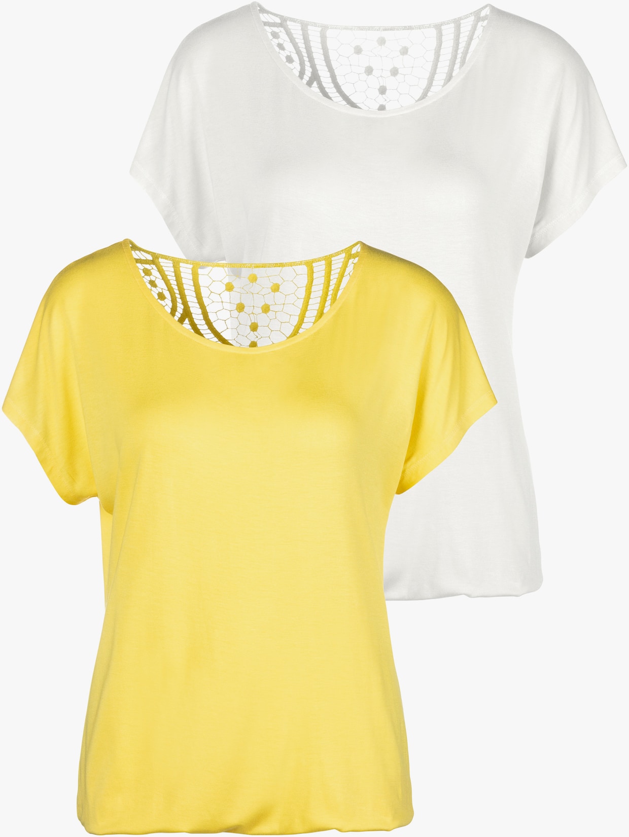 Vivance Shirt met korte mouwen - geel, crème