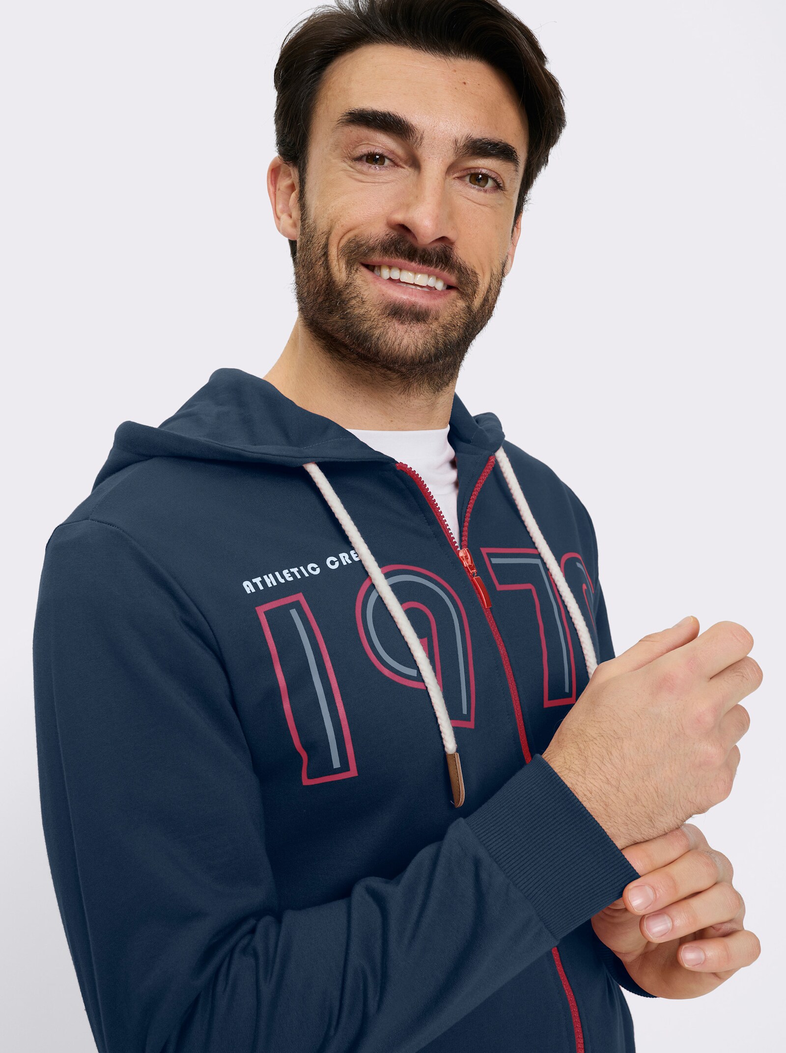 Catamaran Sweatjacke mit Front-Druck - dunkelblau-bedruckt