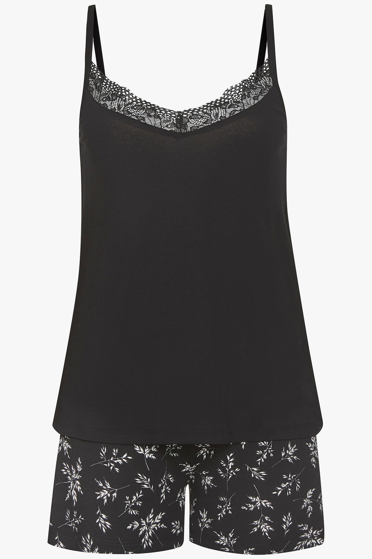 Vivance Dreams Pyjama court - noir motif à fleurs