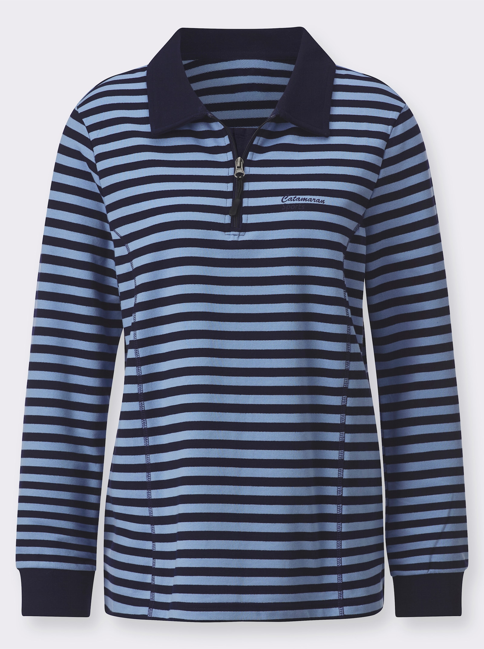 Catamaran Sports Sweatshirt in set van 2 - marine + marine/bleu gestreept