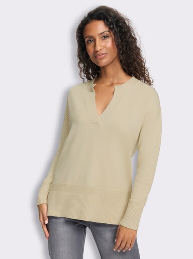heine Pullover mit Seitenschlitzen - sand