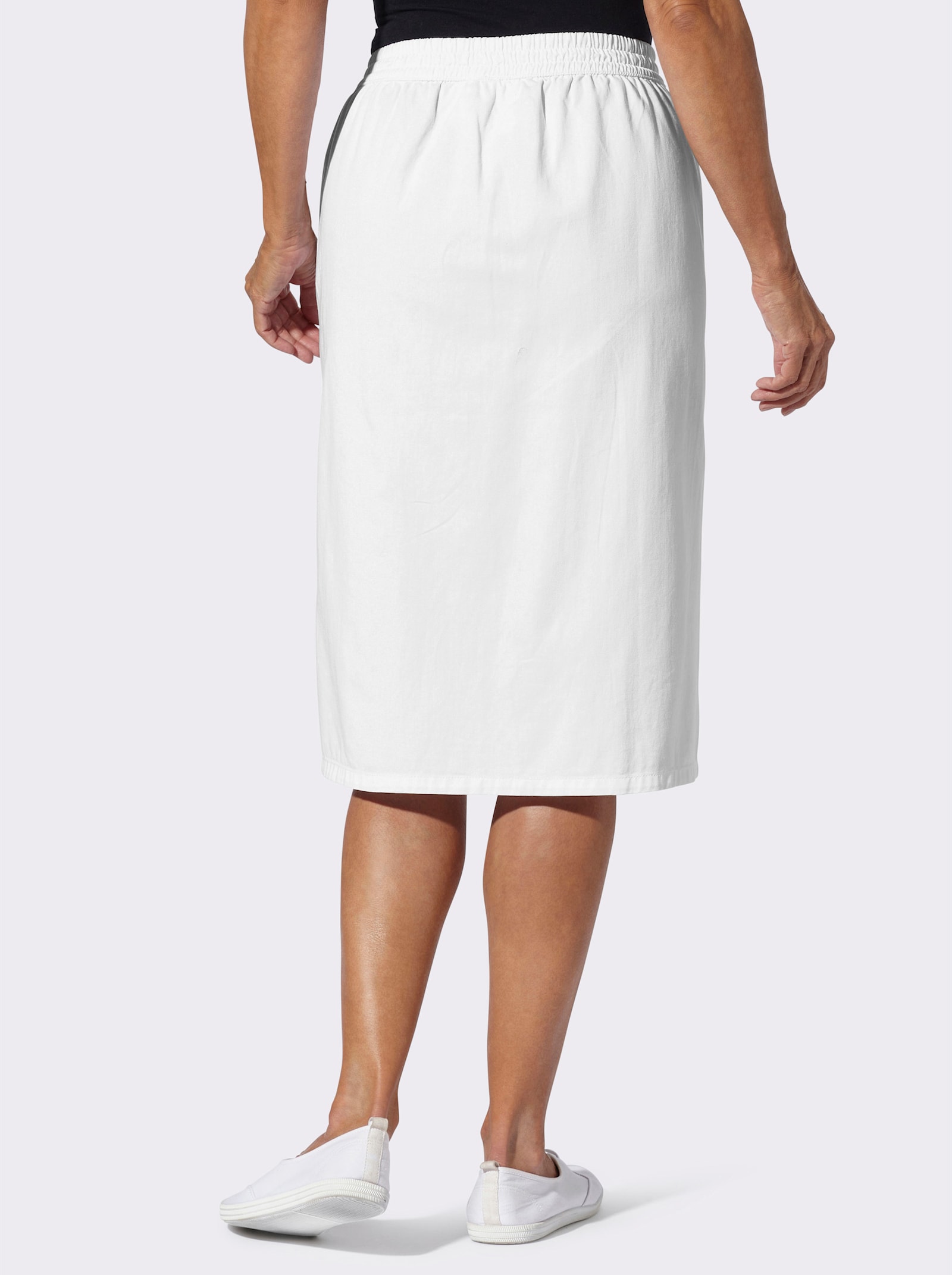 Džínsová sukňa, ozdobné gombíky - biela