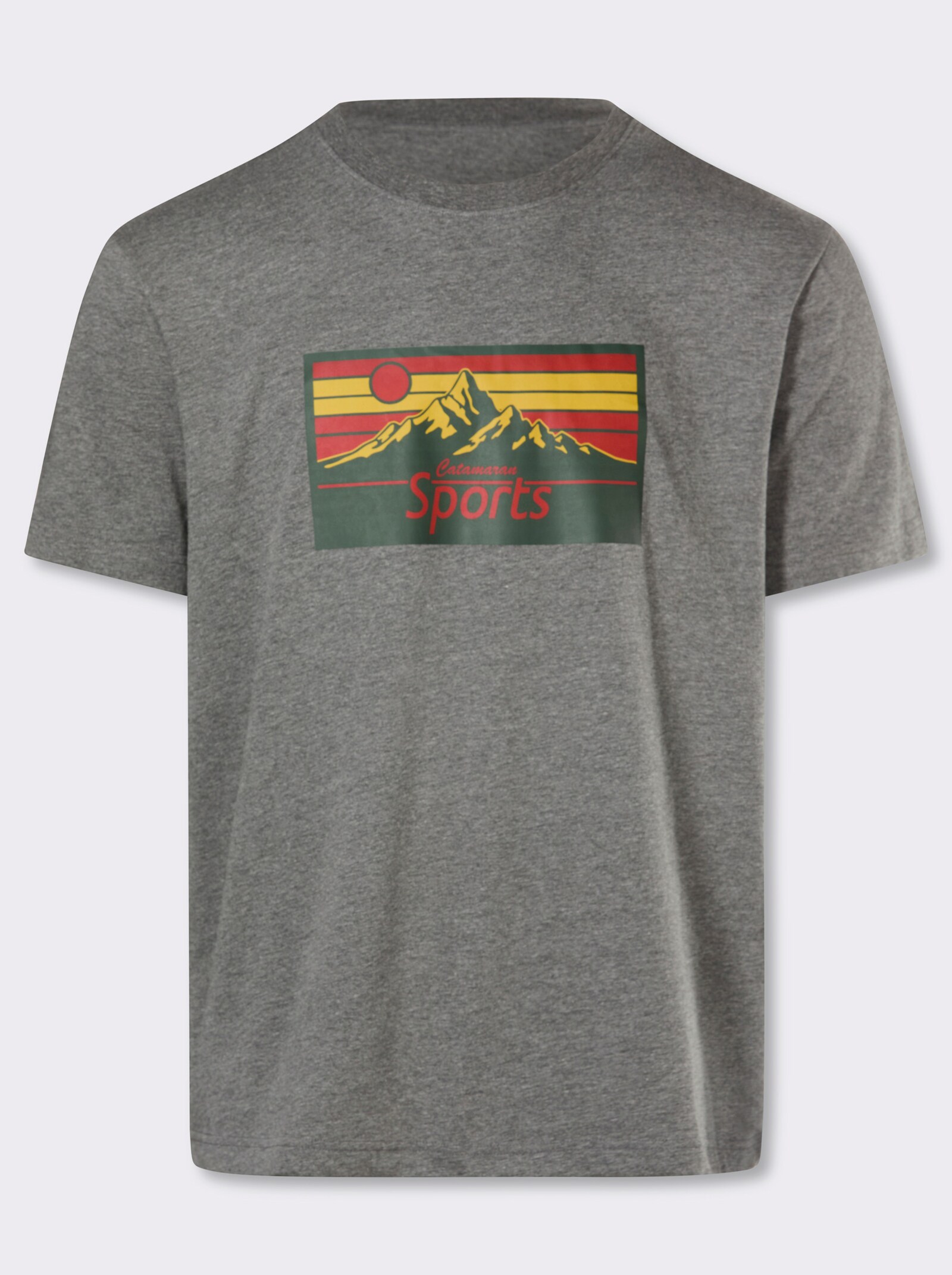 Catamaran Sports Freizeitshirt mit Berg-Motiv - anthrazit-meliert