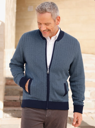 Marco Donati Strickjacke - marine-gemustert