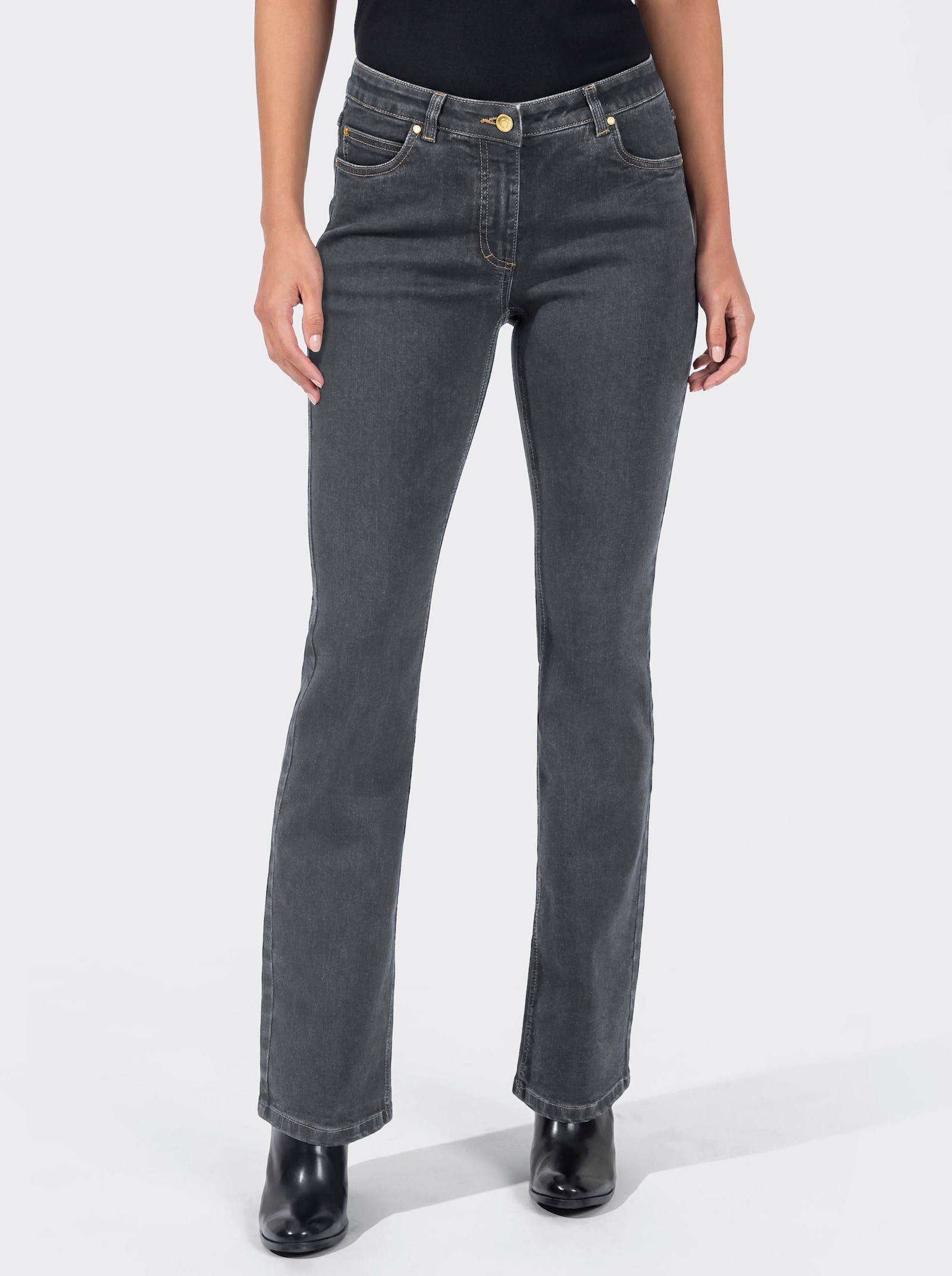 Bootcut-Jeans im 5-Pocket-Stil - stone-grey-denim