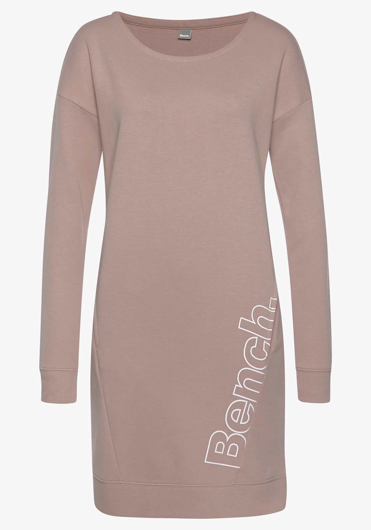 Sweatkleid - beige-weiß