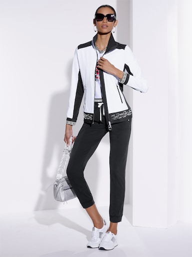 Shirtjacke - weiss-schwarz