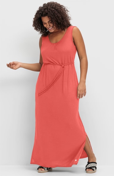 sheego Maxikleid mit Bindegürtel - hummer