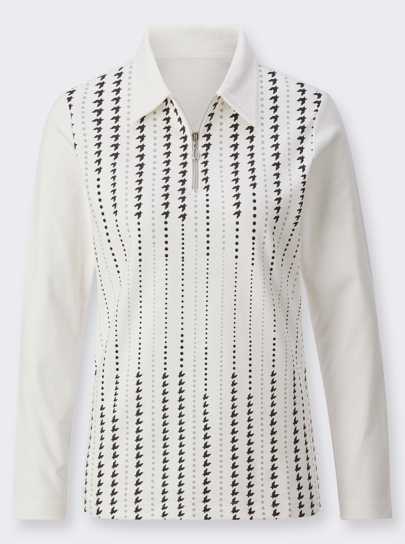 Poloshirt in Interlock-Qualität - ecru-bedruckt