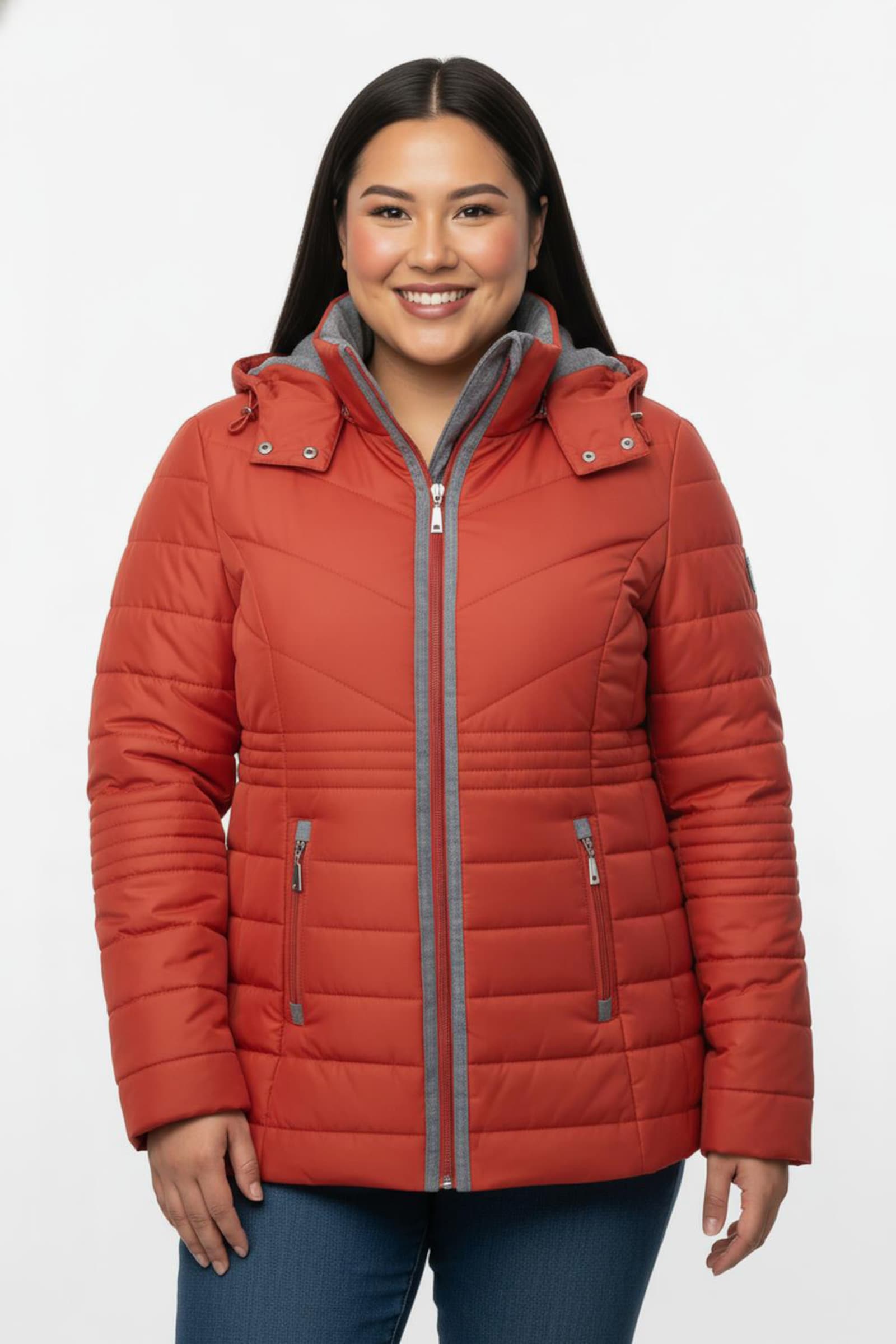 Steppjacke mit Flanell-Details - terra