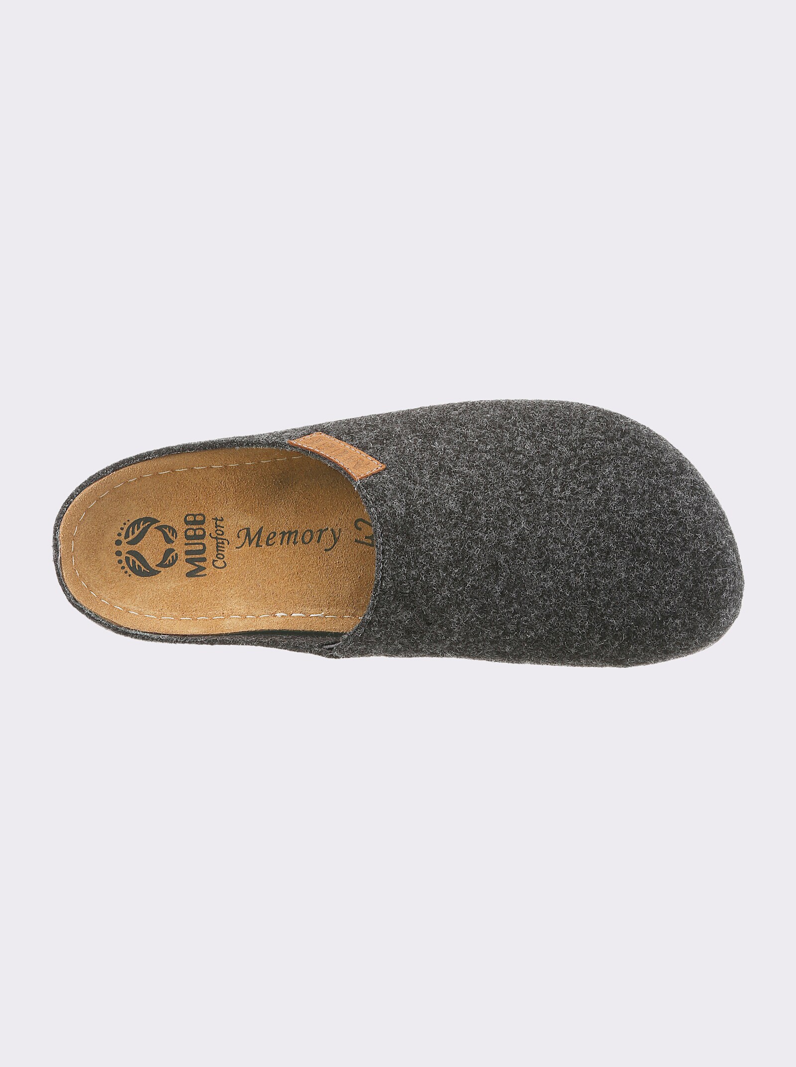 Mubb Pantoffel mit Memory-Fußbett - grau