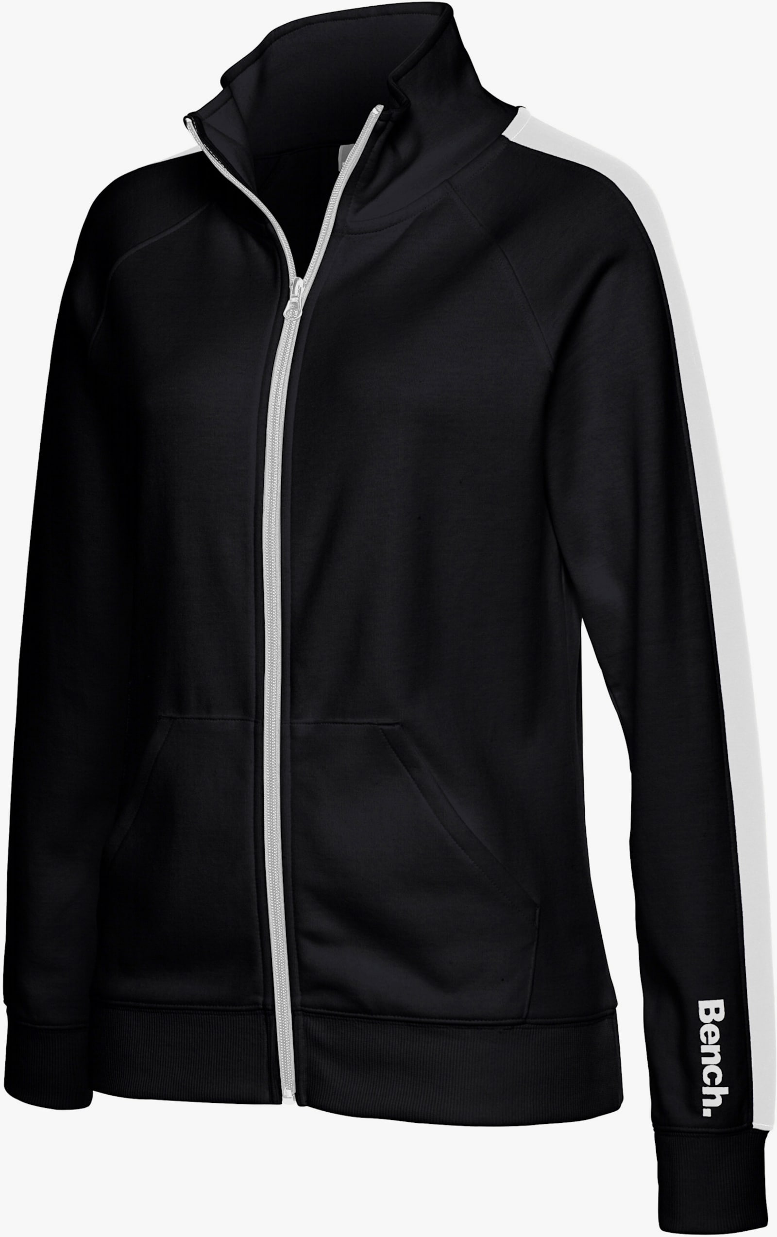 Bench. Loungewear Sweatjacke - schwarz-weiß