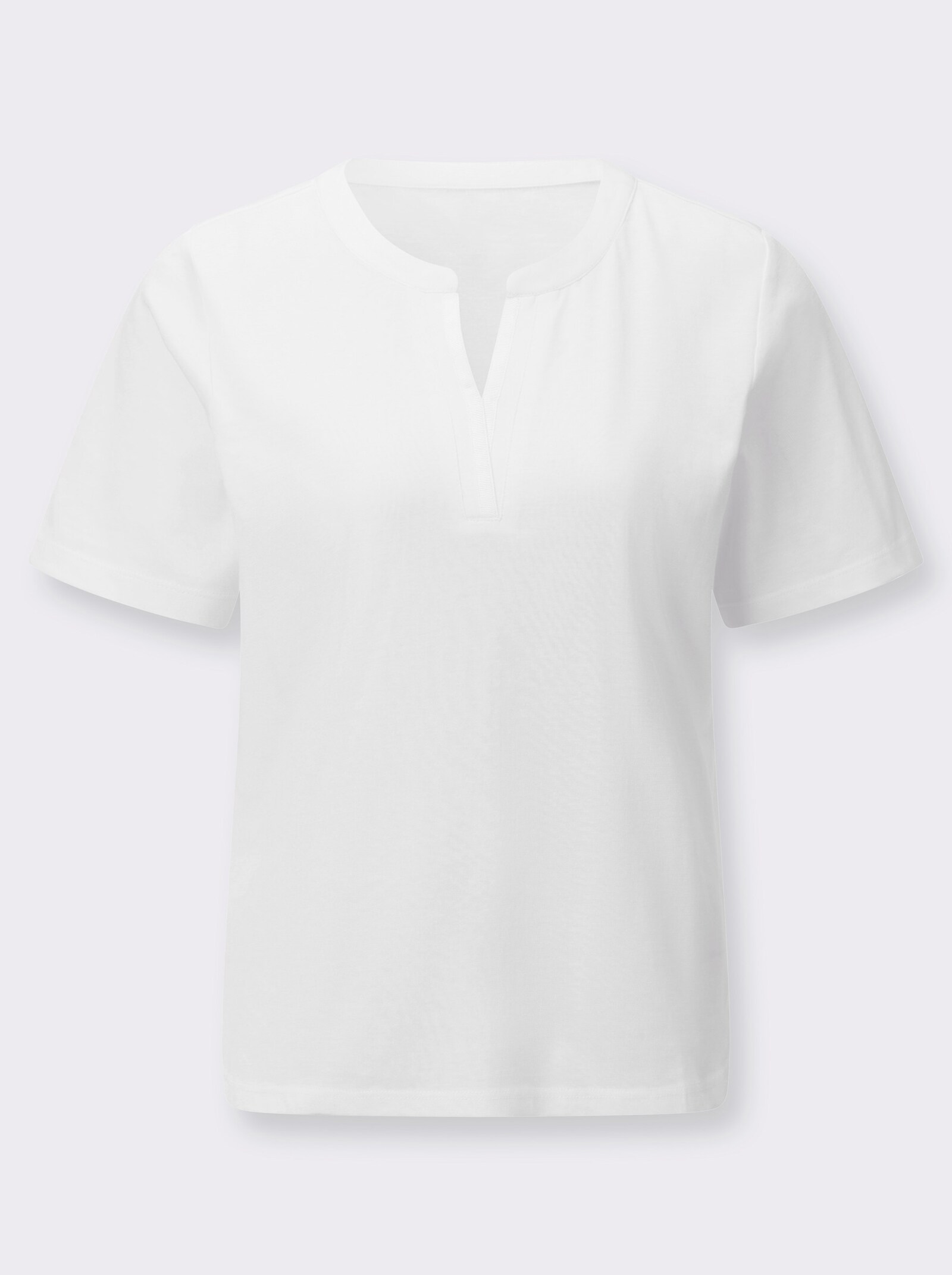 Kurzarmshirt in formstabiler Jersey-Qualität - ecru
