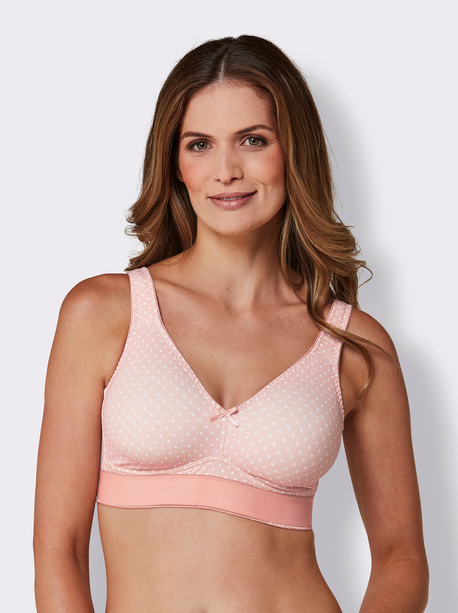 wäschepur Komfort-BH ohne Bügel im Doppelpack - puder-bedruckt