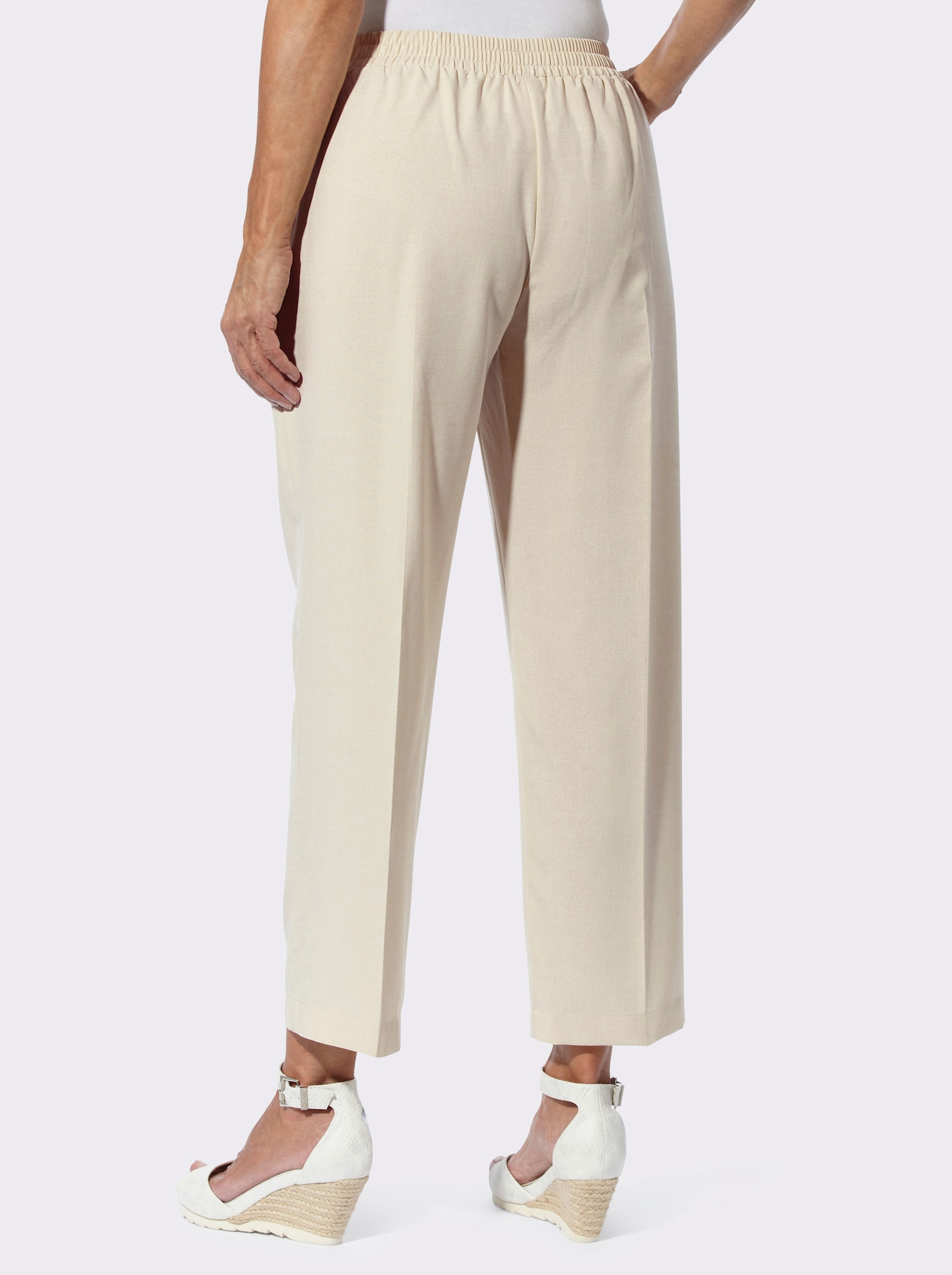 Bundfaltenhose in Leinen-Optik - sand