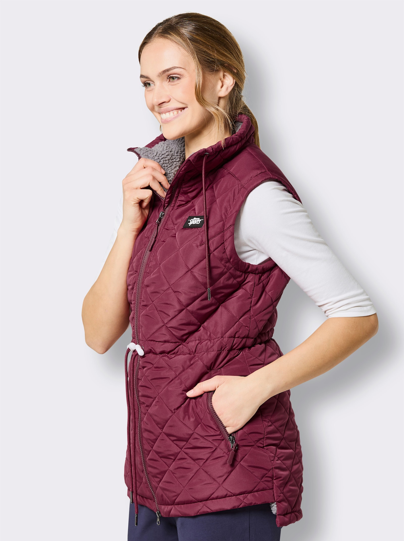 Catamaran Sports Steppweste , weitenverstellbar an Kragen und Taille - bordeaux