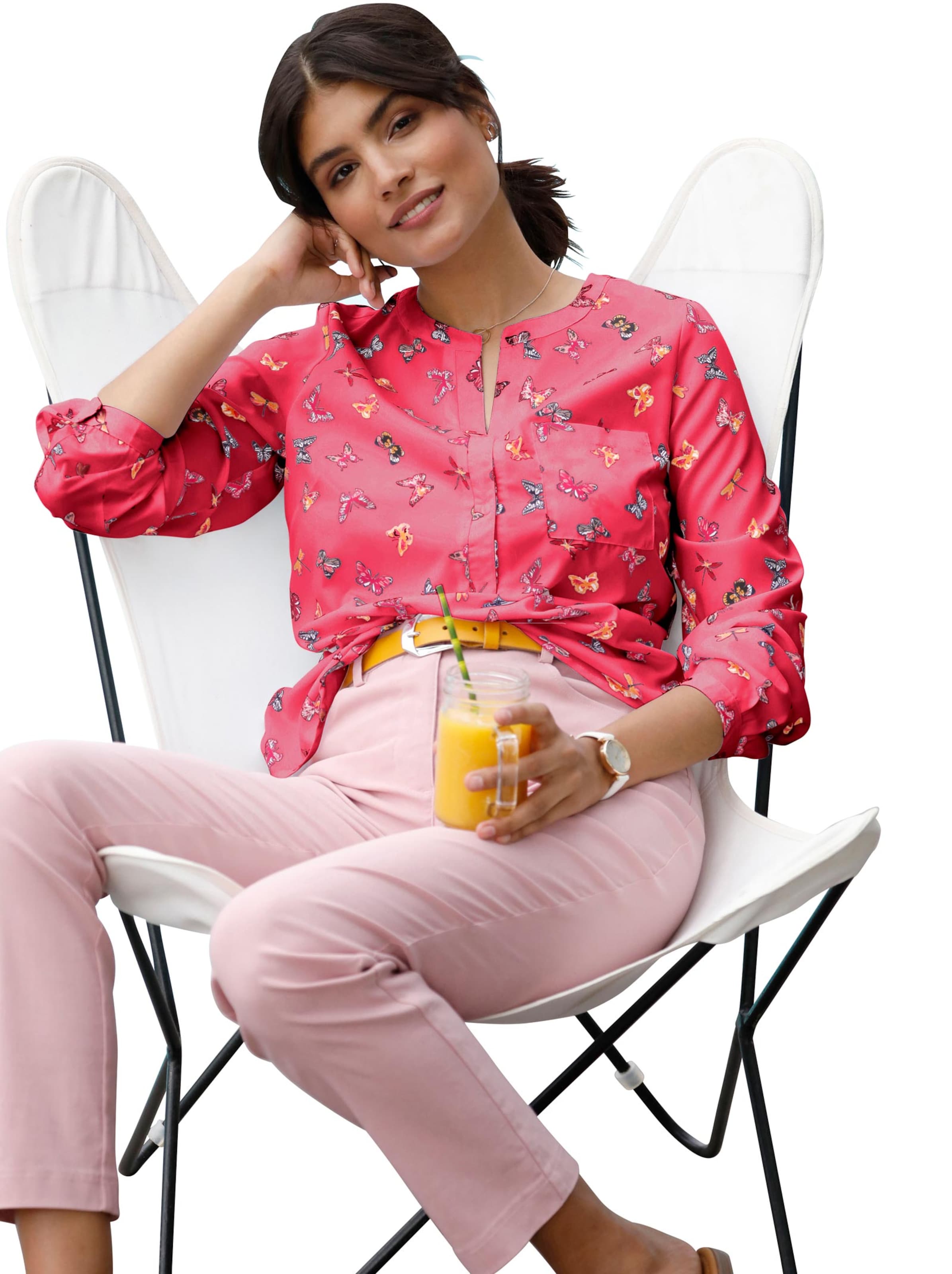 Bluse - erdbeere-gemustert