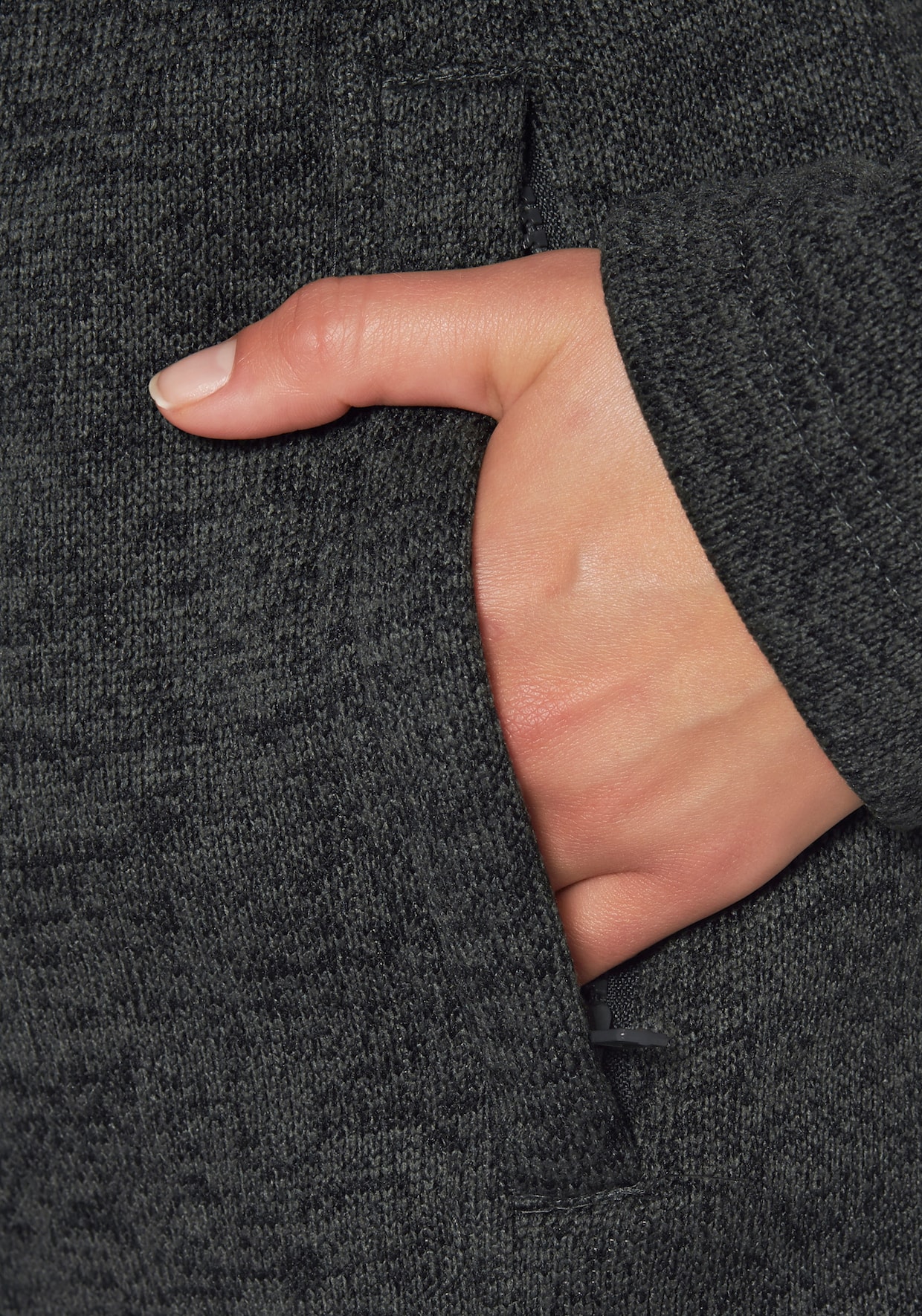 Strickfleecejacke - anthrazit