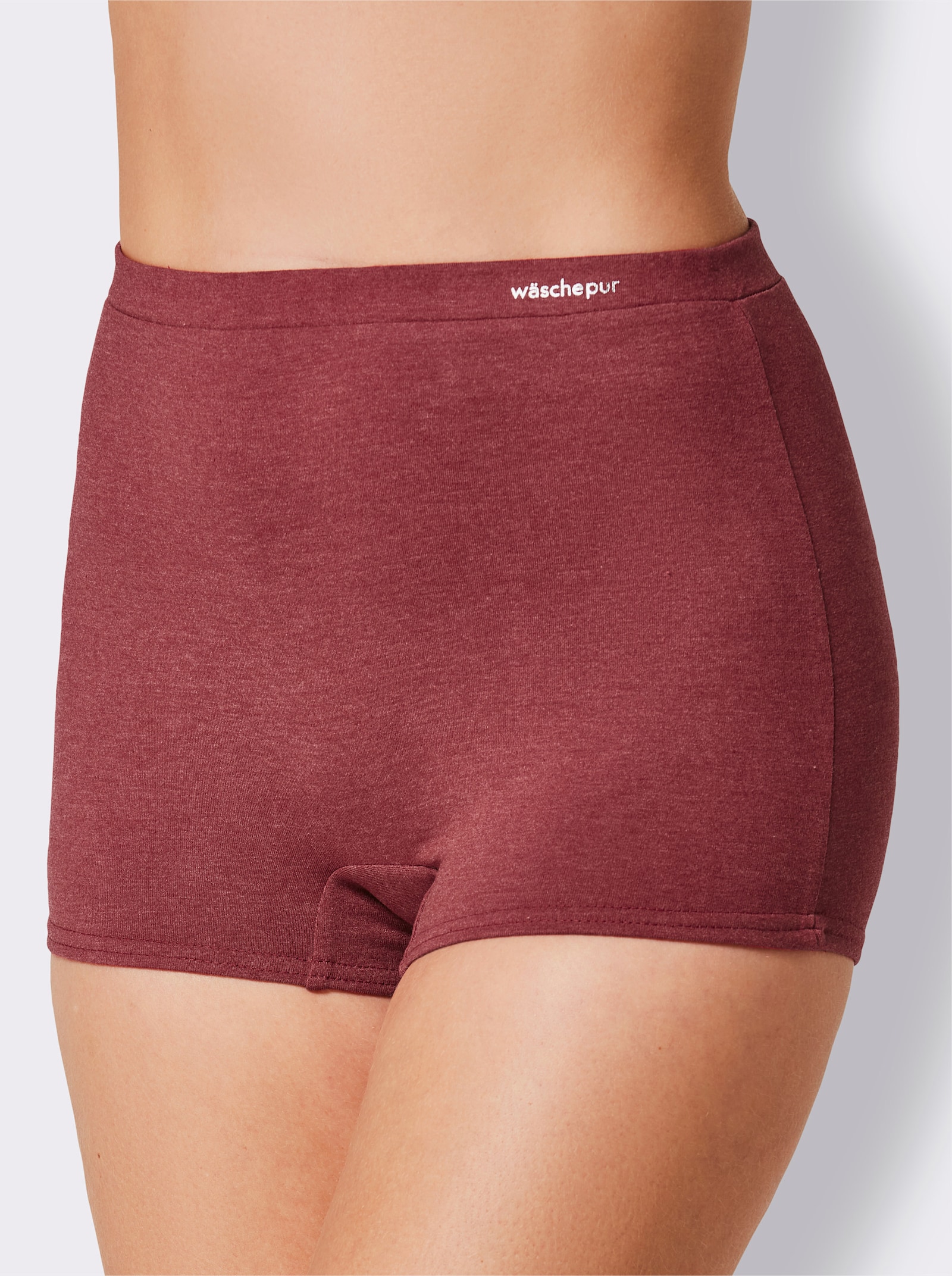 wäschepur Panty mit bequemem Softbund - 2x marine-meliert + 2x dunkelrot-meliert