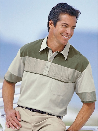 Catamaran Kurzarm-Poloshirt - beige-oliv