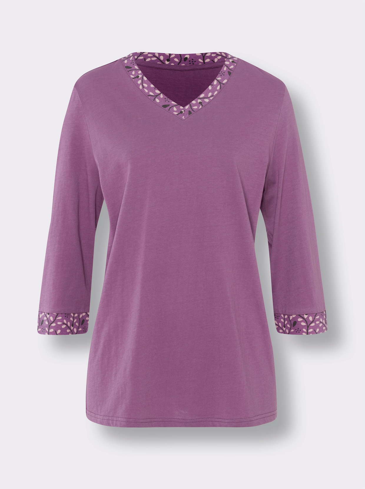 Pyjamas - violett-ljusrosa, med tryck
