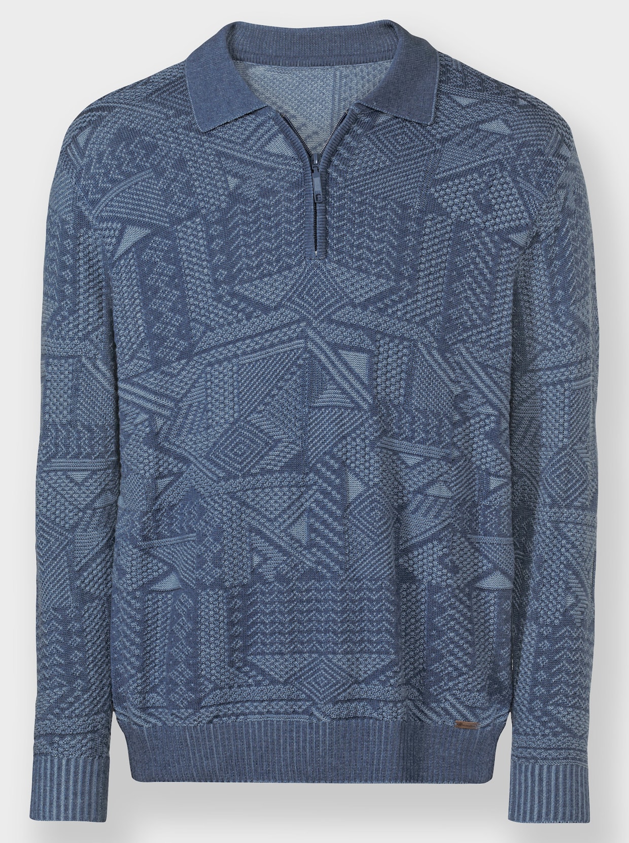 Marco Donati Polopullover - jeansblau-bleu-meliert