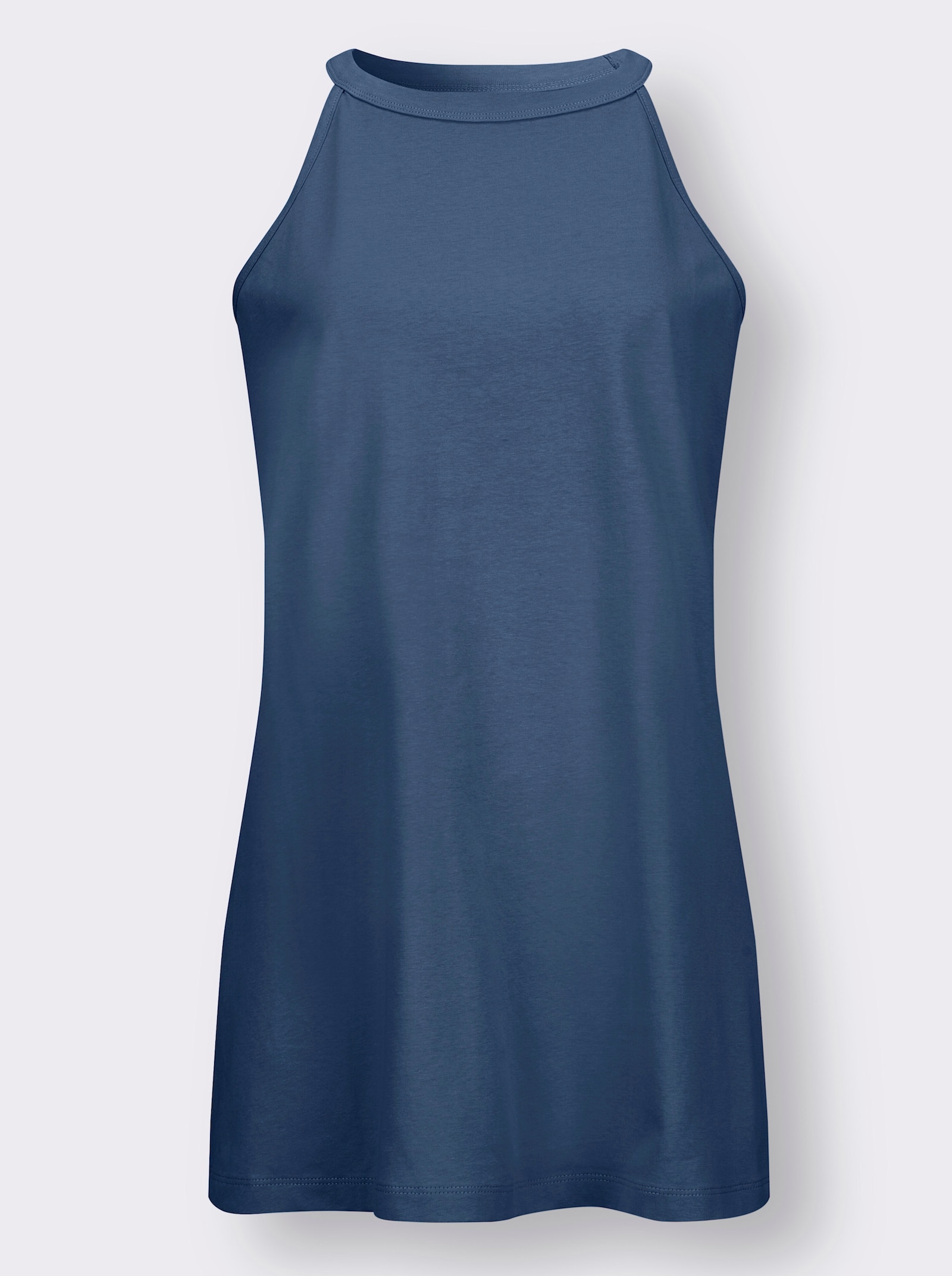 Longtop in schmeichelnder A-Form - jeansblau