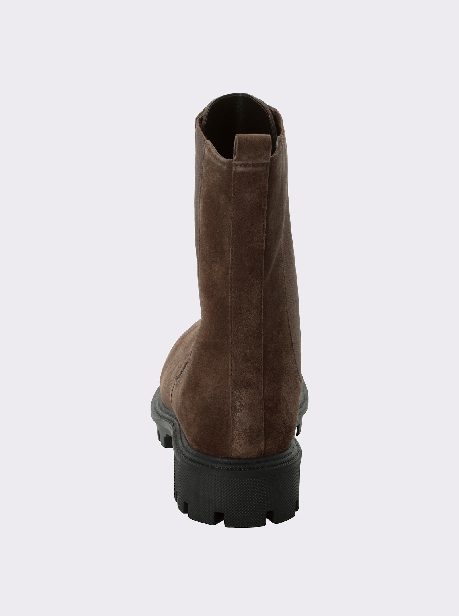 sheego Stiefelette aus Veloursleder - schoko