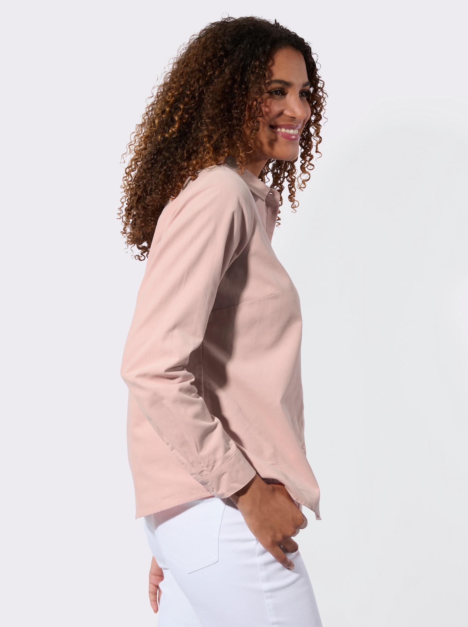 Hemdbluse aus weichem Baby-Cord - puder