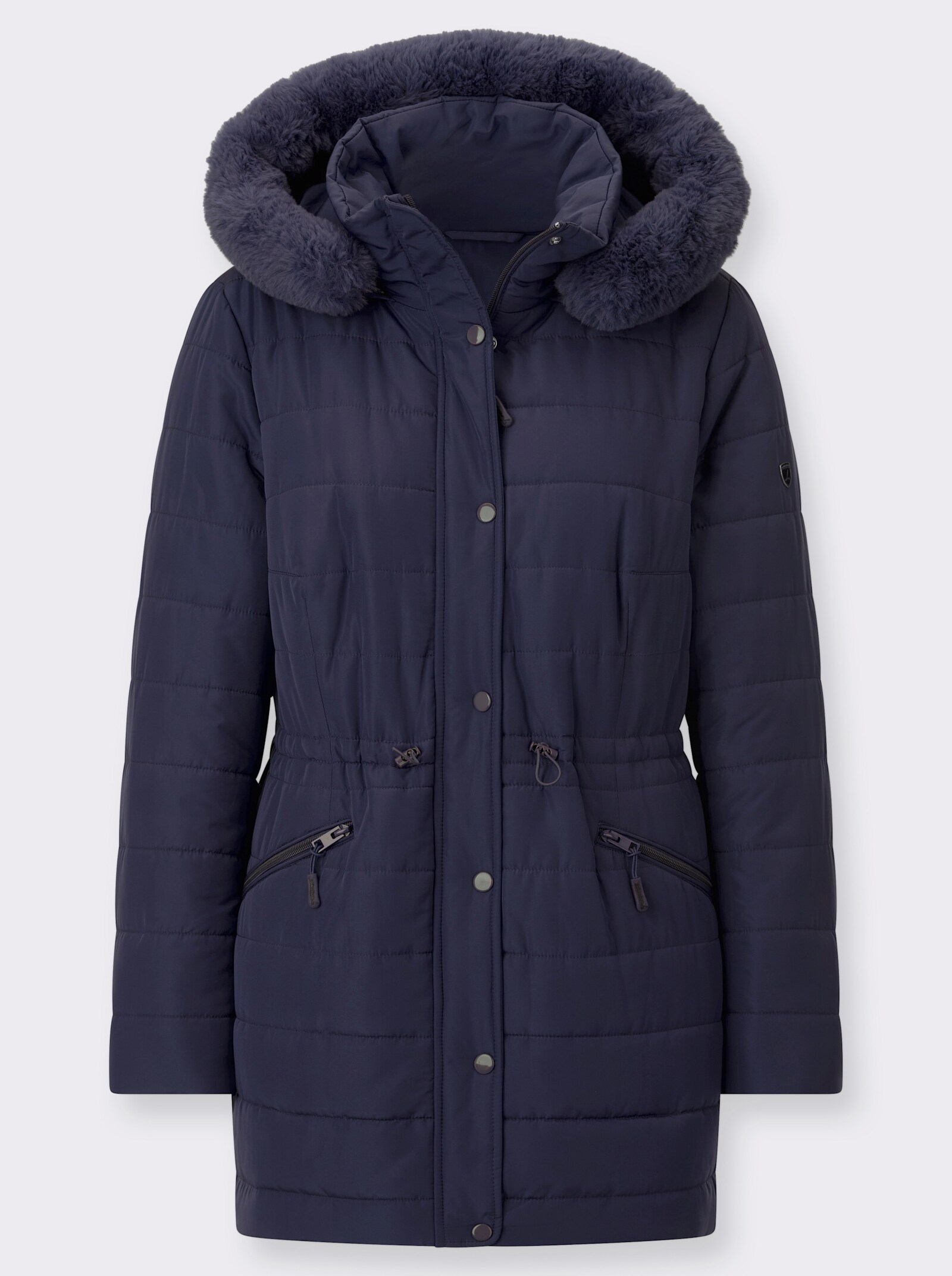 Steppjacke mit verdecktem Reißverschluss - marine