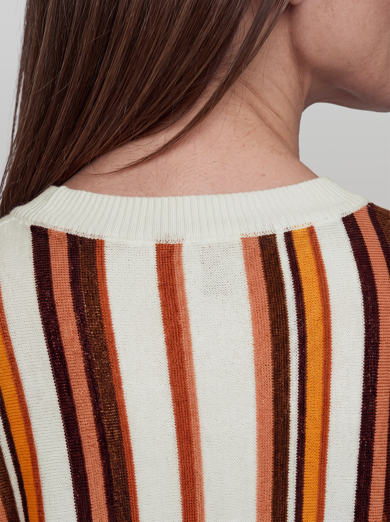 heine Pullover mit Streifen - ecru-rostrot-gemustert