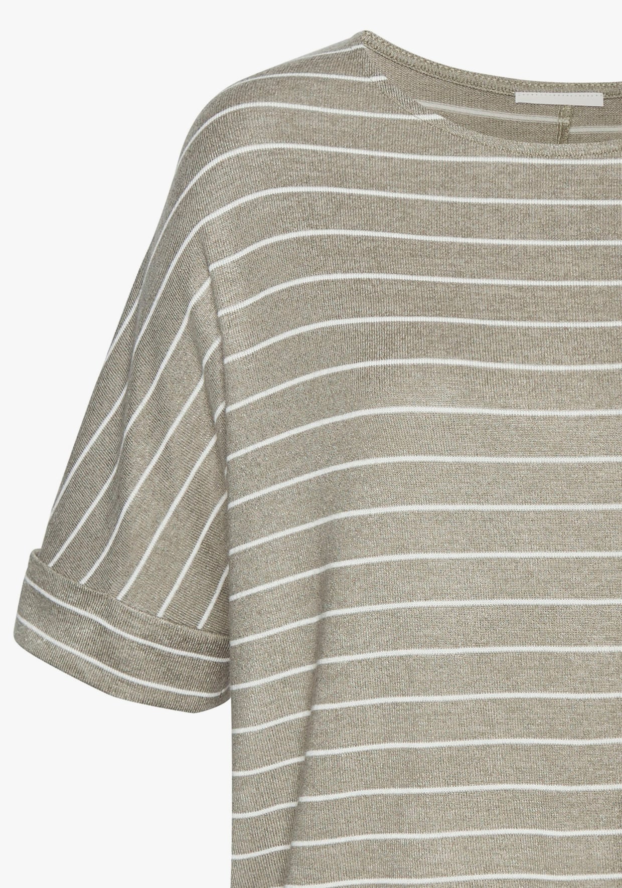 LASCANA Shirt met ronde hals - kaki gestreept