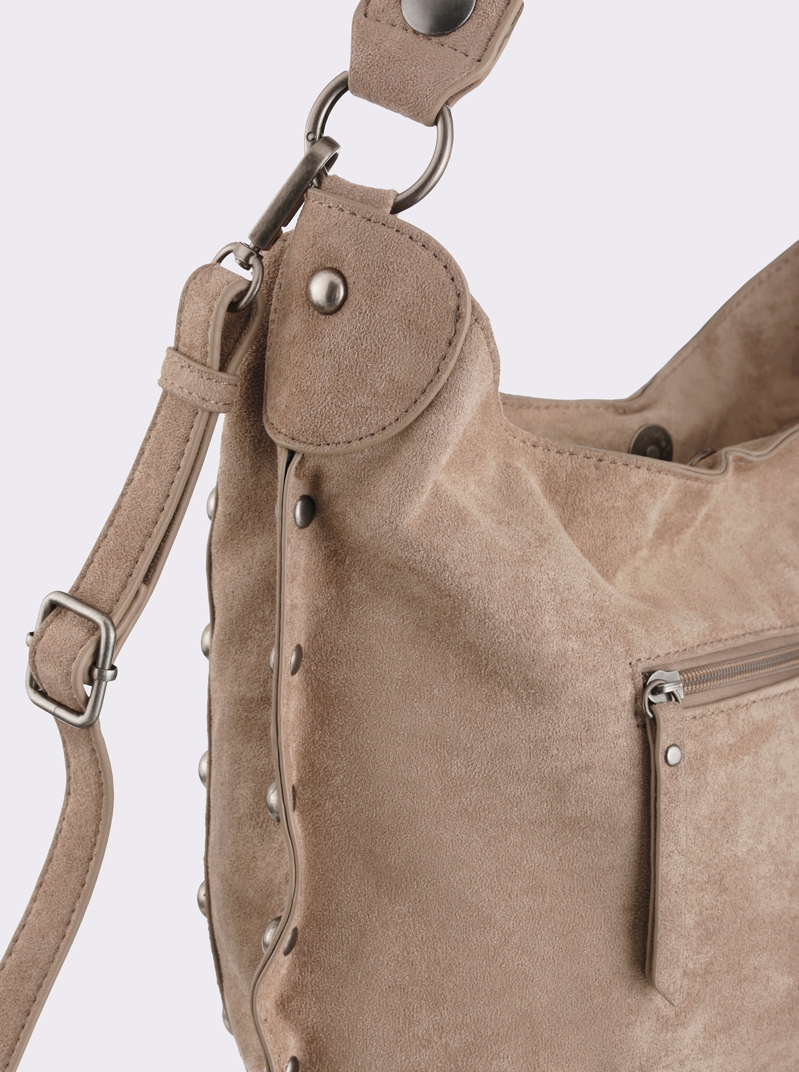 heine Handtasche mit Ziernieten - taupe