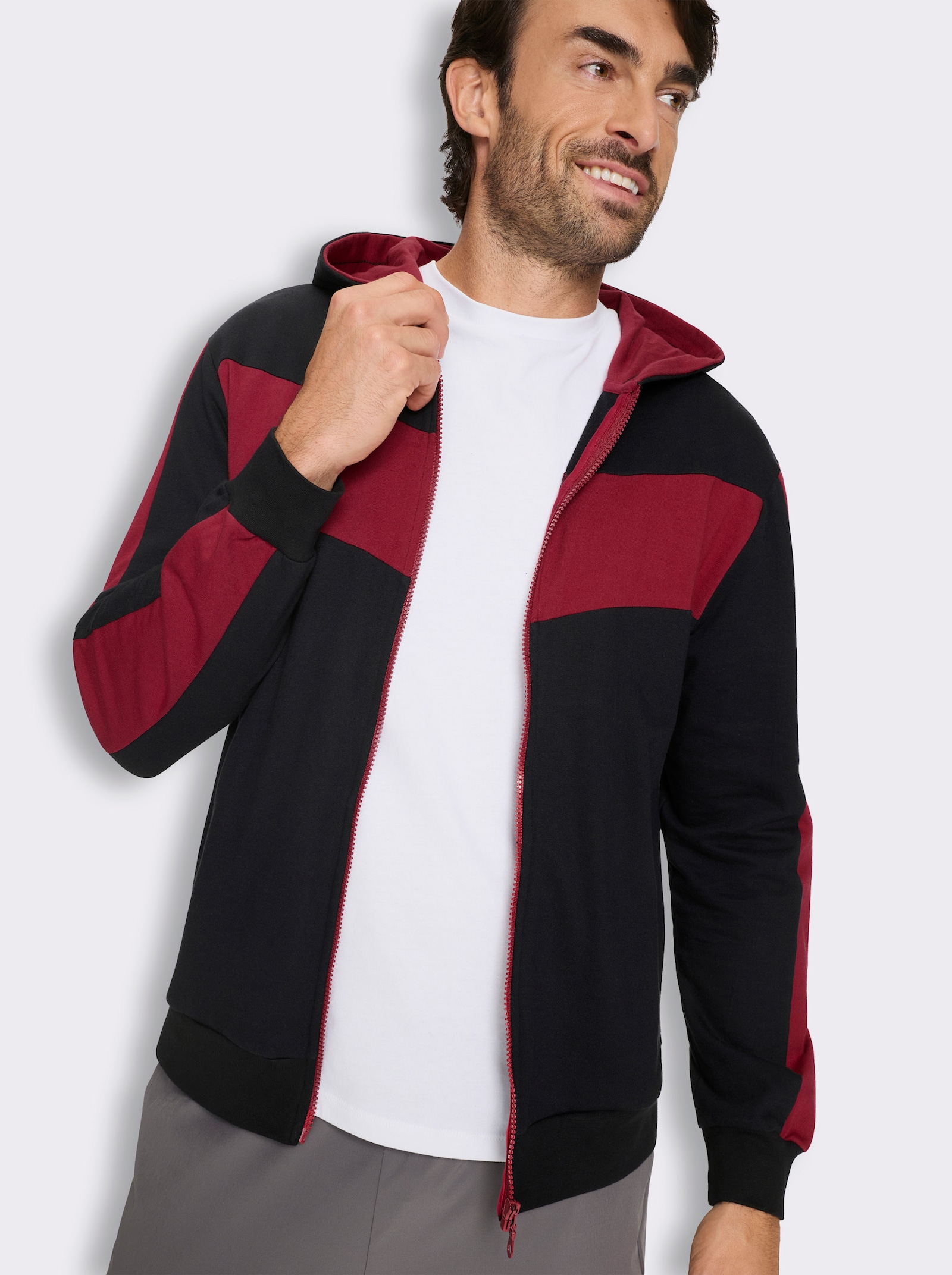 Catamaran Sports Sweatjacke mit Kapuze - schwarz-kirsche