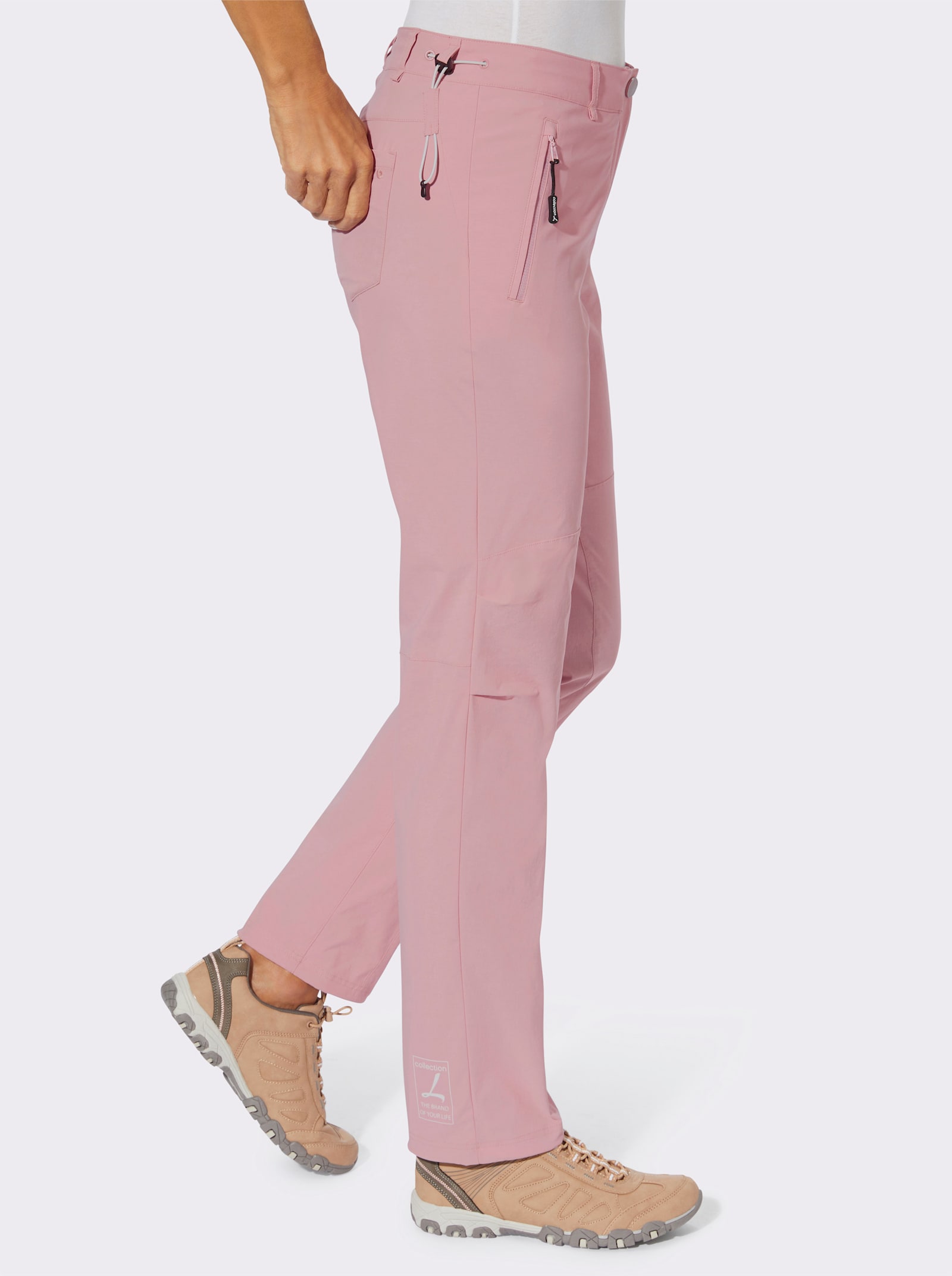 Functionele broek met tunnelkoord in de zoom - hortensia