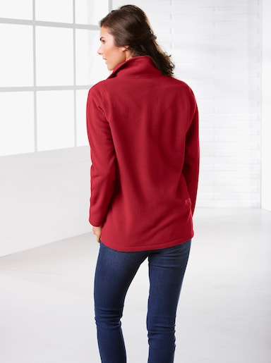 Fleecejacke mit zwei Taschen - weinrot