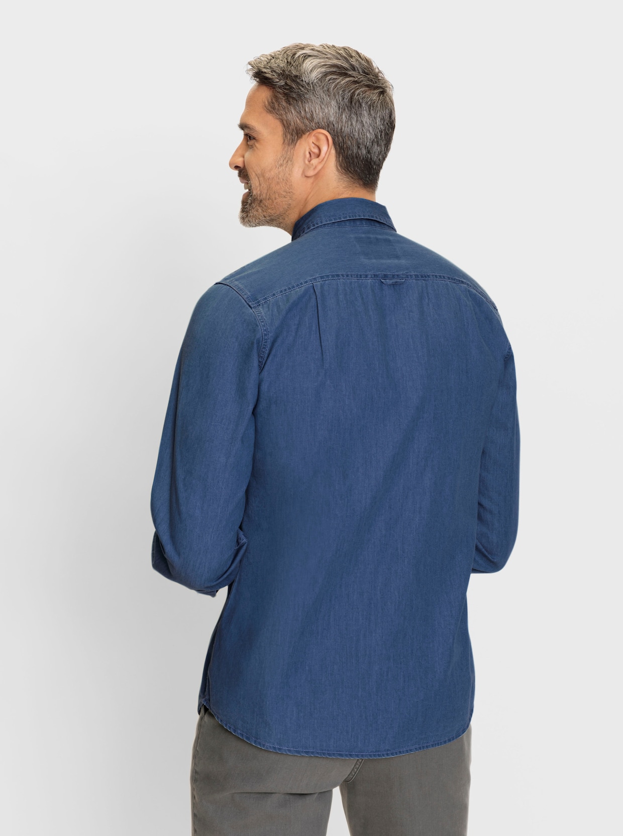 Marco Donati Hemd met lange mouwen - blue-stonewashed