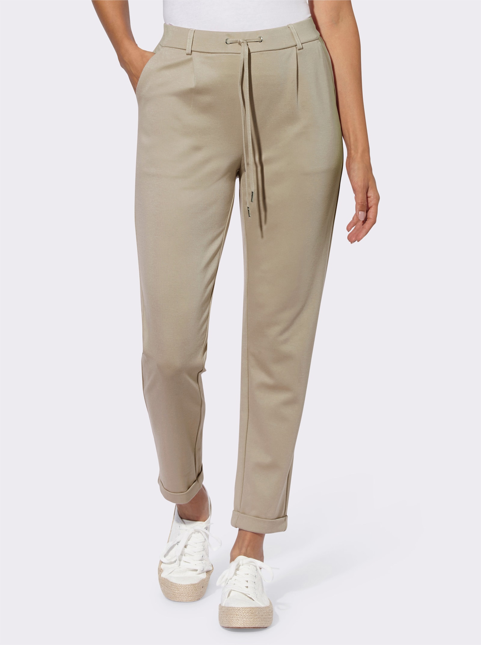 Jogg Pants in Interlock-Qualität - beige