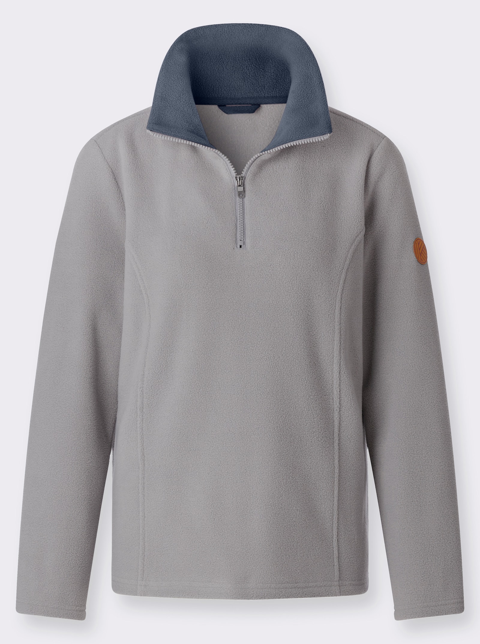 Fleeceshirt mit Reißverschluss - steingrau-rauchblau