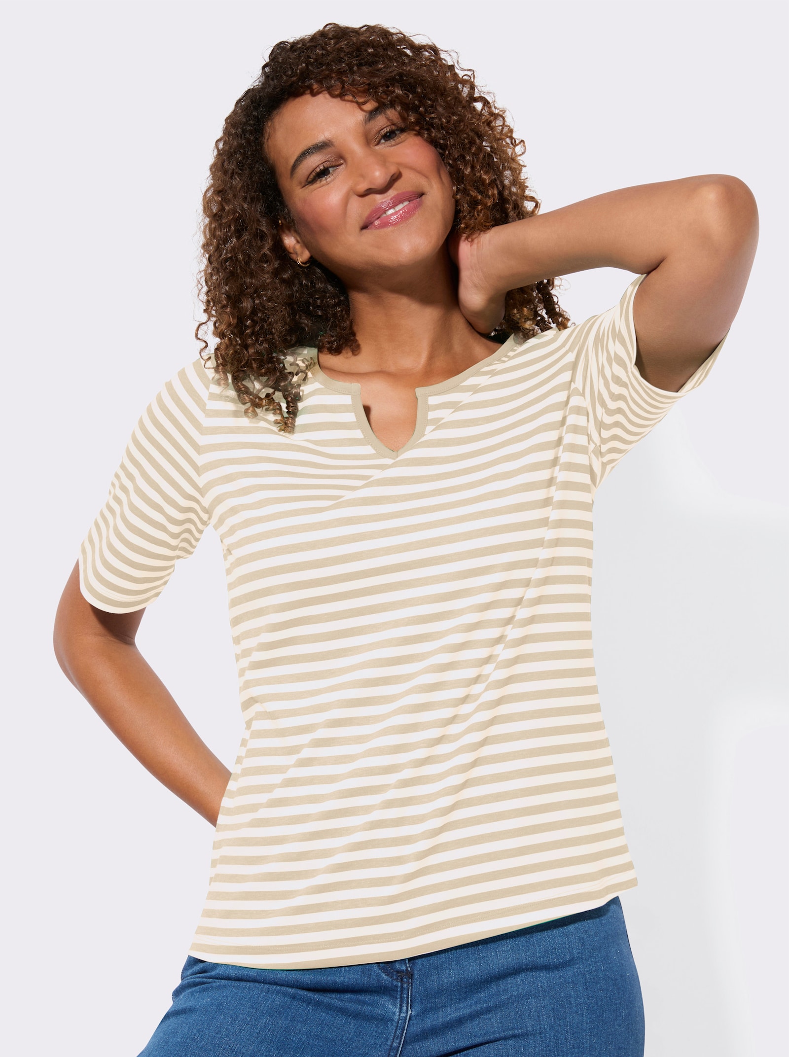 Shirt-Set mit kurzen Ärmeln - sand