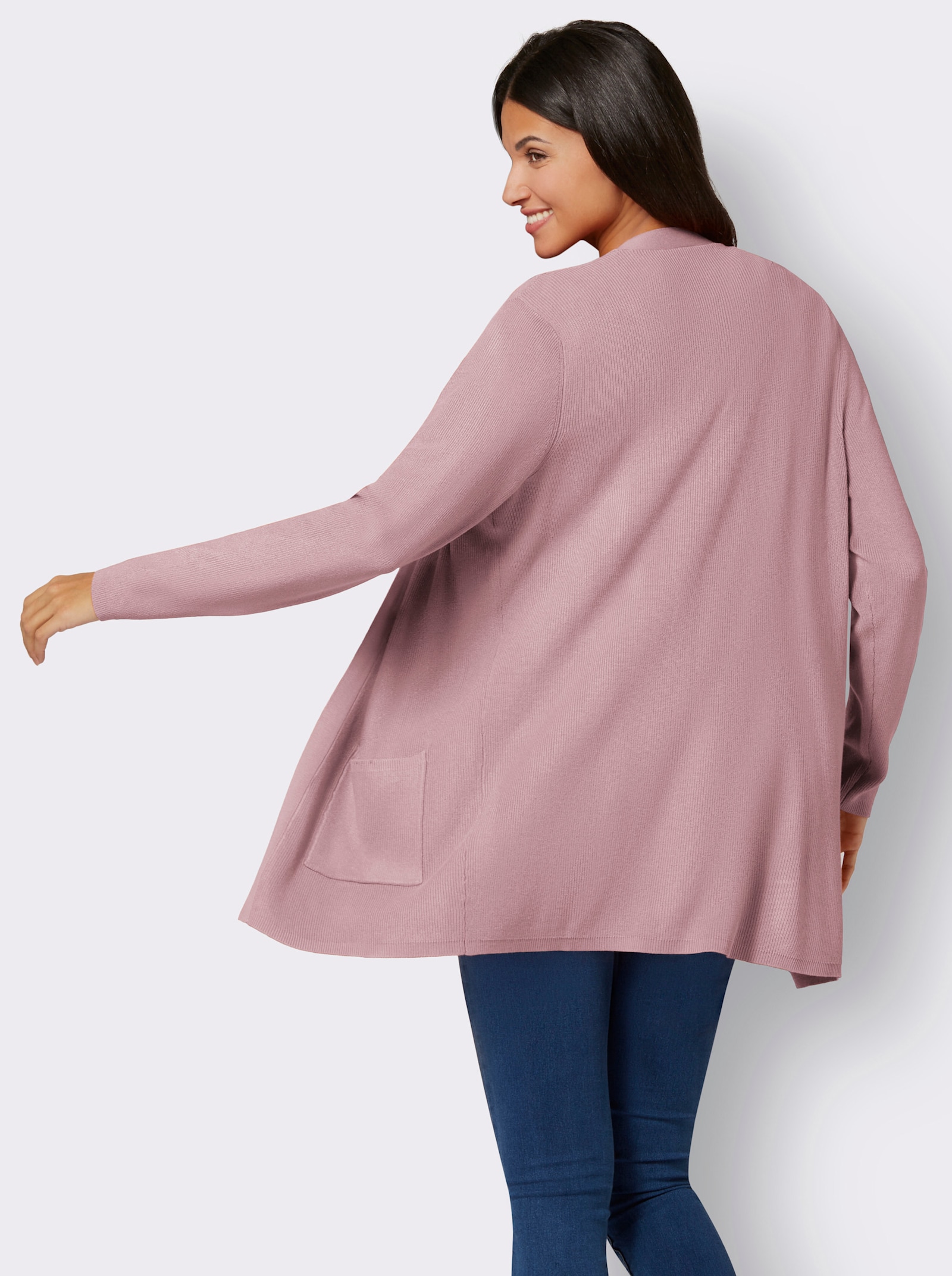 Longstrickjacke in Viskose-Qualität - hortensie