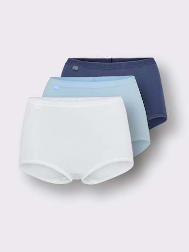 Sloggi Taillenslip im 3er-Pack - ecru + hellblau + marine