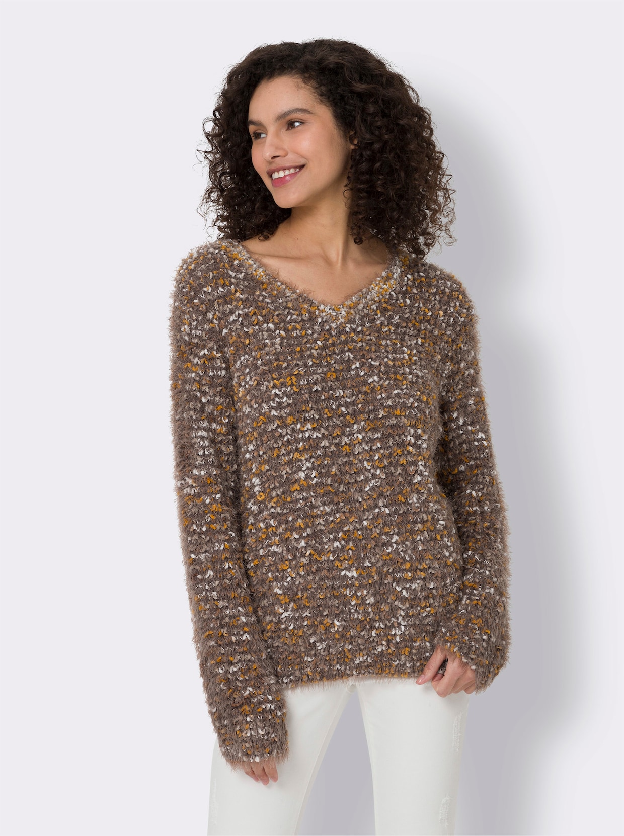 heine Pull en tricot - marron-ocre chiné
