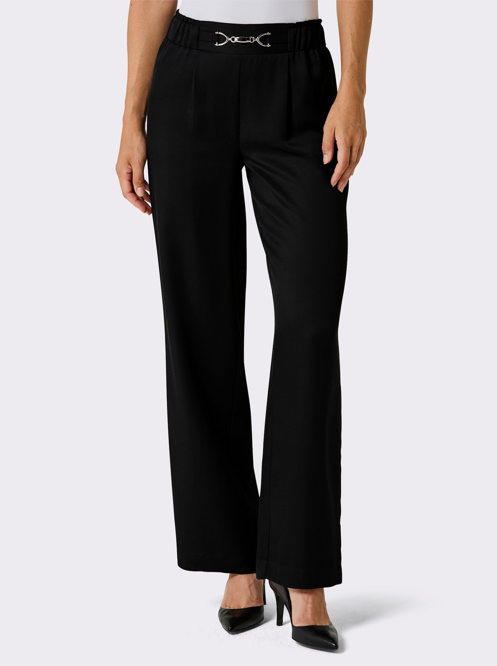 CREATION L PREMIUM Webhose im hochwertigen Mix aus Lyocell und Leinen - schwarz