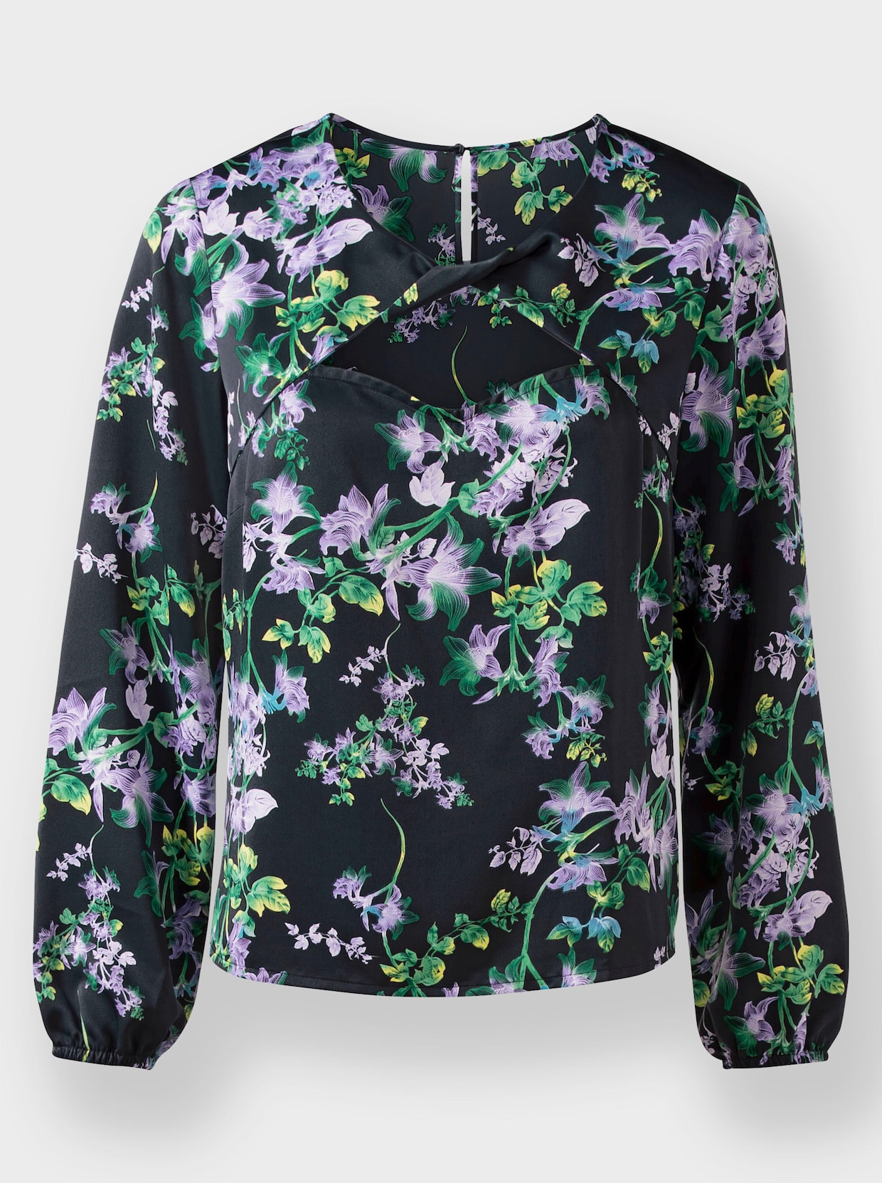 heine Blouse met print - zwart/lavendel bedrukt