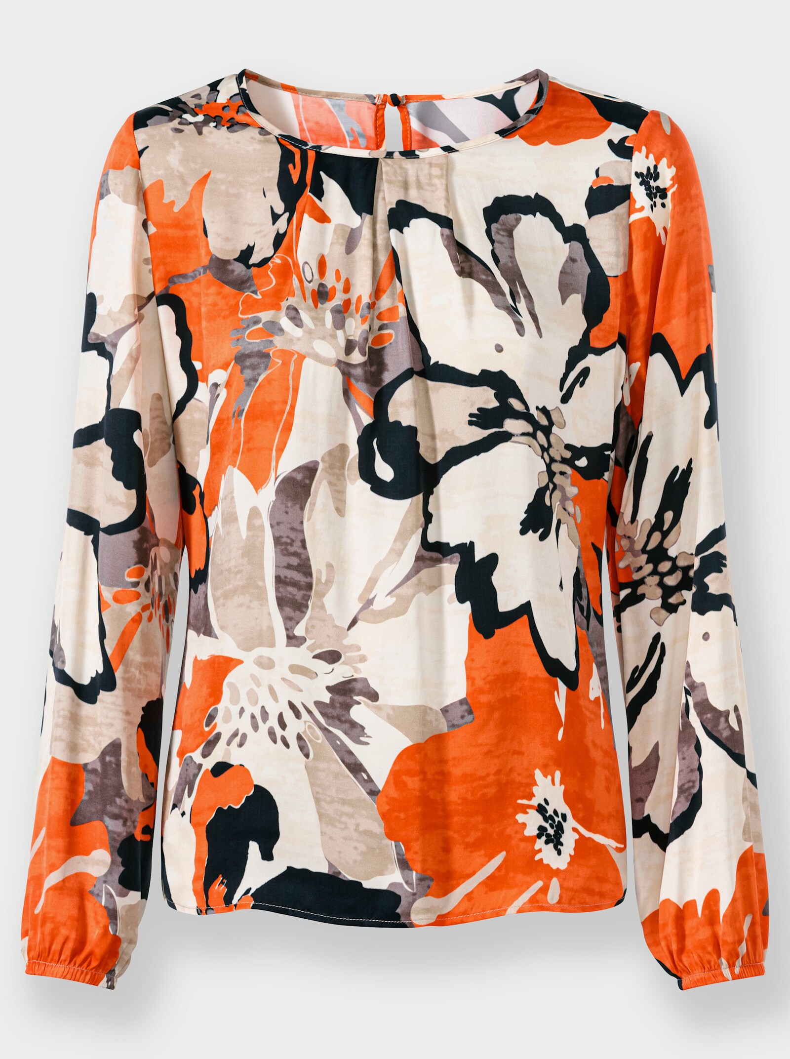 heine Chemisier imprimé avec motif floral - orange-noir imprimé