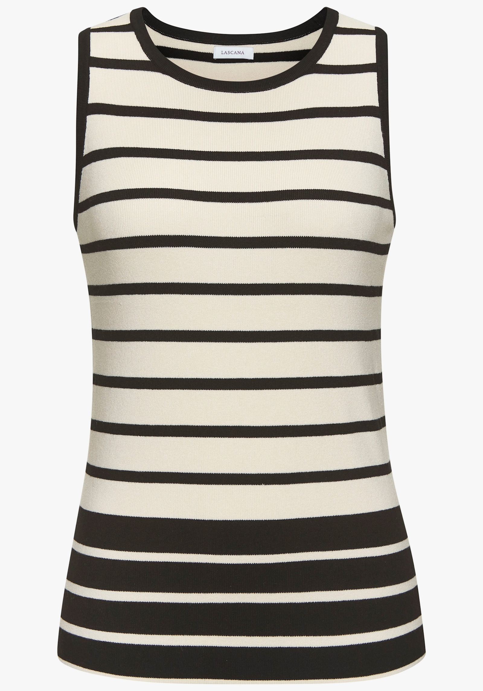 LASCANA Stricktop - beige-schwarz