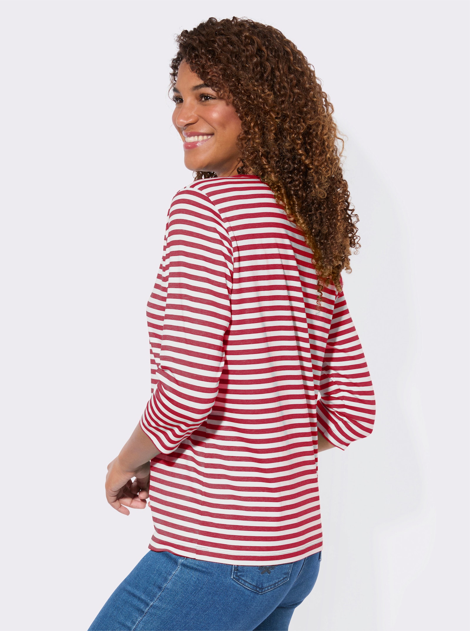Shirt-Set mit 3/4-Ärmeln - rot